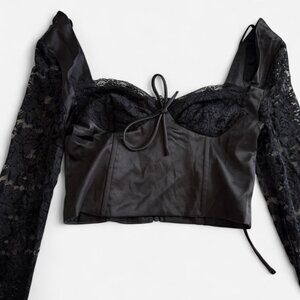 Polly Black lace corset top